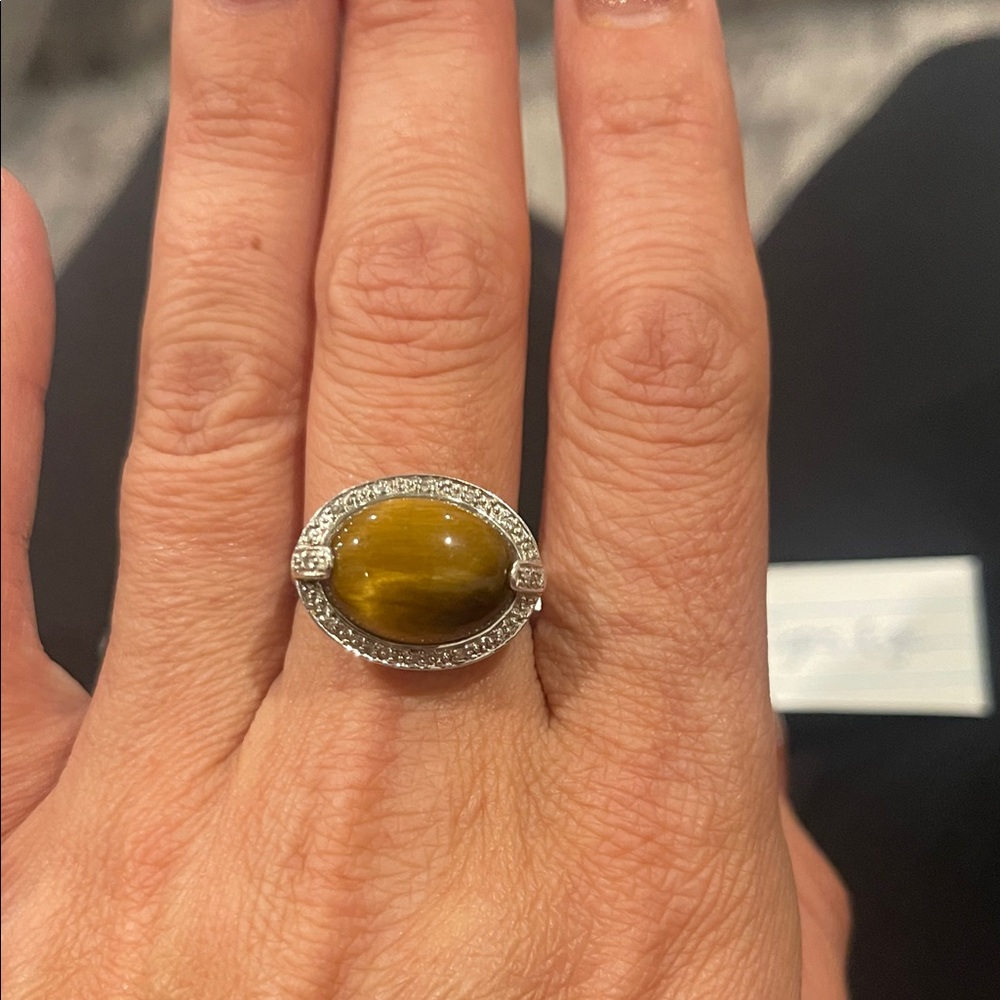 Tiger’s Eye Pave Ring
